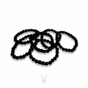 Ebony Elegance All Black Coral Beaded Bracelet