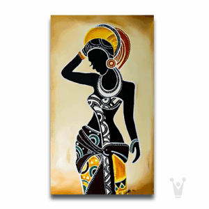 Graceful Tribal Elegance – African Woman in Tribal Dress Canvas Art
